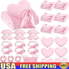 Sleepover Party Package Blanket Pillow Eye Mask Headband Spa Favors Gifts New