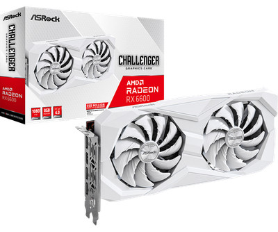 ASRock AMD Radeon RX 6600 Challenger White 8GB Graphics Card GDDR6