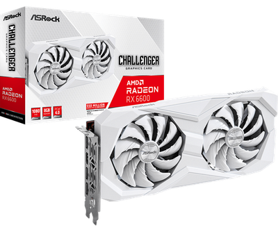 ASRock AMD Radeon RX 6600 Challenger White 8GB Graphics Card GDDR6