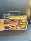 VINTAGE Pyrex Bake A Round #990 Bread Baking Tube Rack Box & Recipes