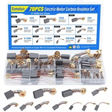 Motor Carbon Brushes Set 70PC 11 Sizes Graphite Copper Wire Power Tool Drill Rep