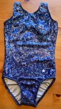 DESTIRA Gymnastics Blue & Purple Leotard Size Child XXS CXXS