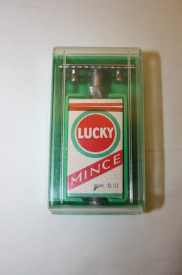 Alter Nassrasierer im Behältnis '' LUCKY MINCE '' / Made in France