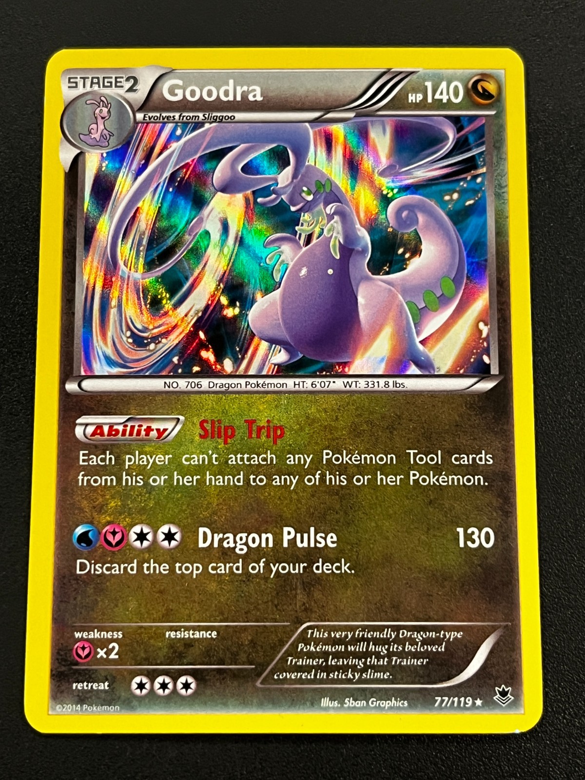 Goodra 77/119 - Phantom Forces Holo Rare Pokemon TCG Card LP