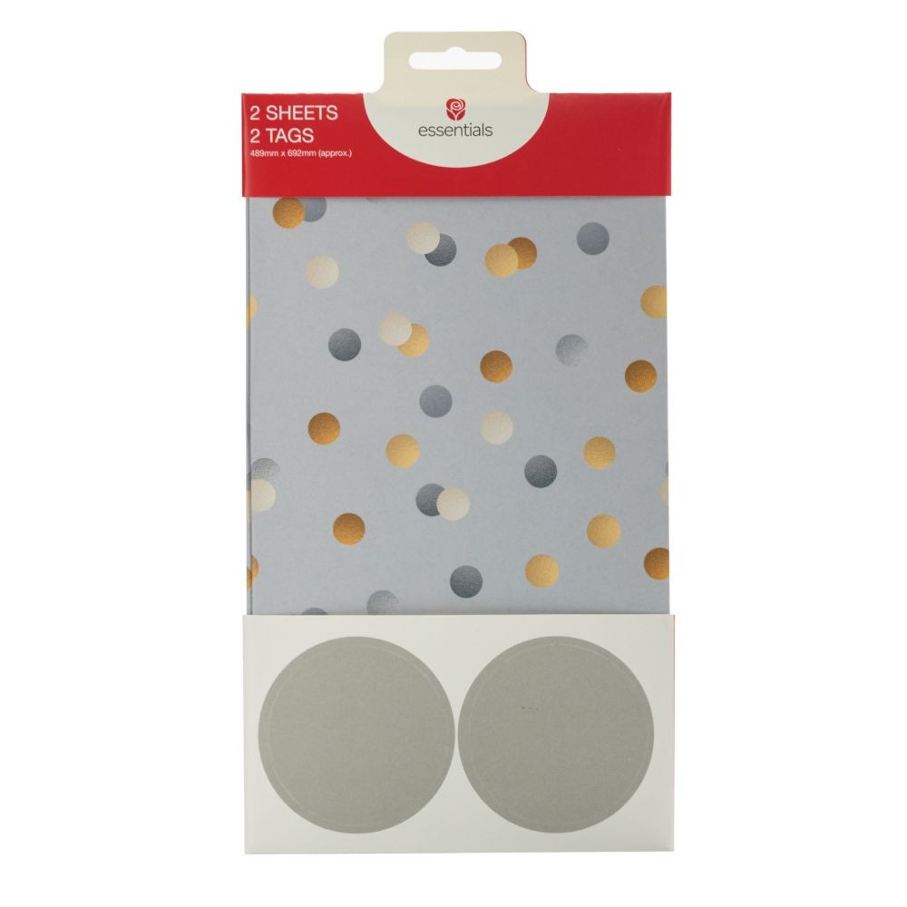Gift Wrap Pack 2 Sheets of Wrapping Paper & 2 Tags Celebrations