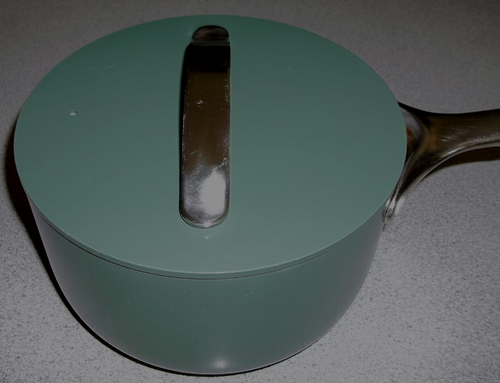Caraway Home Non-Stick Sauce Pan 3-Qt. Ceramic Round Green W/Lid - Picture 5 of 11