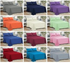 Flat Sheet Bed Sheets Poly Cotton Percale Single Double King Size Or Pillowcases