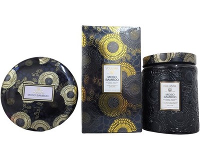 Voluspa Moso Bamboo 3 Wick Tin Candle 12oz, Diffuser 3.4oz & Large Candle 18o...