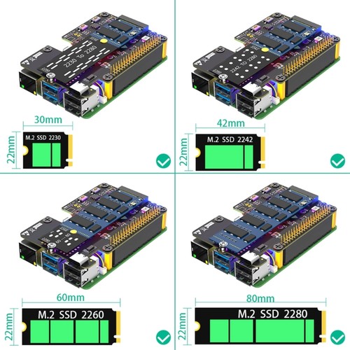 3 in 1 NVMe mKey to PCIe Adapter Card Boost Data Transfer Longlasting Cooling - Afbeelding 6 van 8