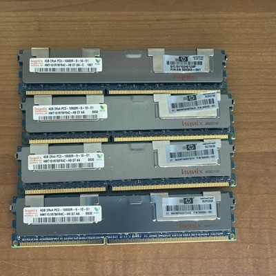 Hynix HMT151R7BFR4C-H9 D7 AA 16GB DDR3 PC3-10600R ECC Registered DIMM 4x4GB