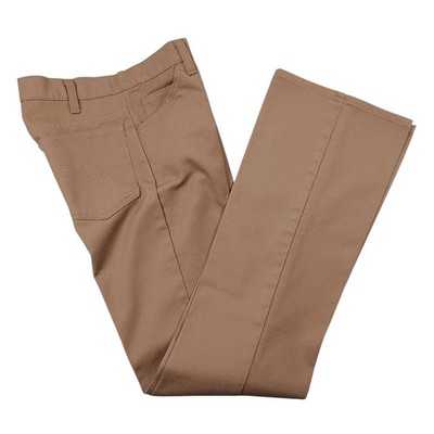 1970's or 80's Levi s 517 Sta-Prest Pants 27X33 Tan USA Vintage Flare Ribbed