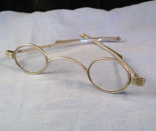 GEORGE III ANTIQUE READING GLASSES SPECTACLES STERLING SILVER FRAMES 1816