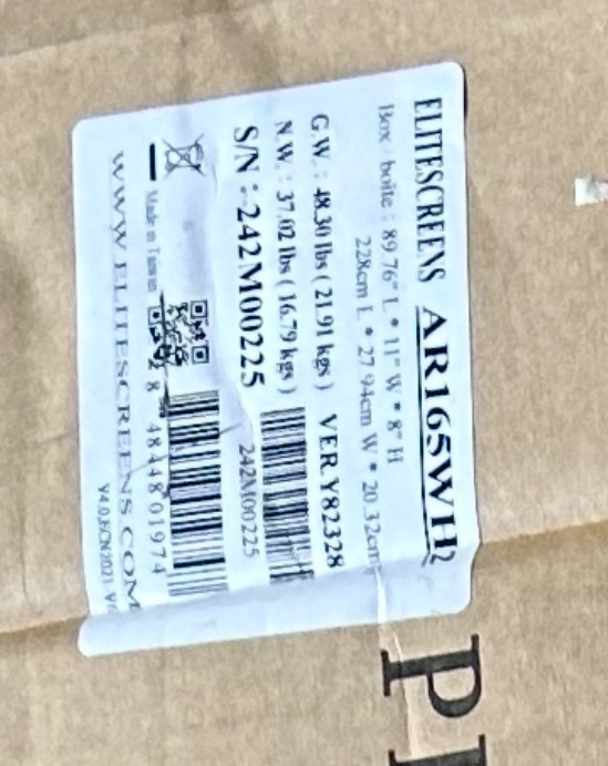 Elite Screens Aeon   AR165 WH2 Home Theater  