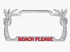Beach Please Palm Tree Car Metal License Plate Frame Personalized