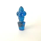 Vintage Fenton Iridescent Blue Carnival Glass Perfume Bottle Stopper New w/ Tag
