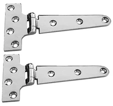 Two Extra Heavy Duty Cast Stainless Steel T Hinges 6"