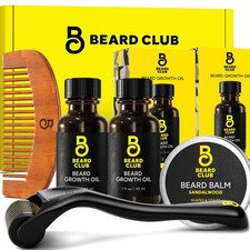 Enhanced Beard Growth Kit - Derma Roller, Beard Growth Oil 2PK , Sandalwood ...