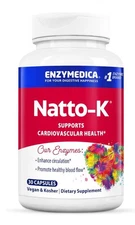 Enzymedica Natto-K Nattokinase Supplement Cardiovascular Heat Health 30 Capsules