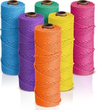 6 Rolls Macrame Cord 3mm x328yd Cotton Rope Twine Set 6 Colors for DIY Crafts