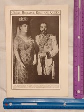 Antique Book Plate King George V Queen Mary Great Britain Royal Halftone Print