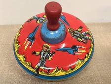 Vintage 1965 Ohio Art Spinning Tin Buck Rogers Top Toy