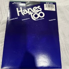 Vintage Hanes Too Pantyhose Barely Black #117 Size AB Sandal Foot Sheer 1994