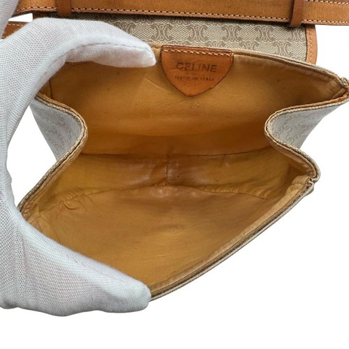 CELINE Macadam Triomphe Bolso de Hombro Bandolera PVC Cuero Beige Marrón MBc0837 - Imagen 16 de 20