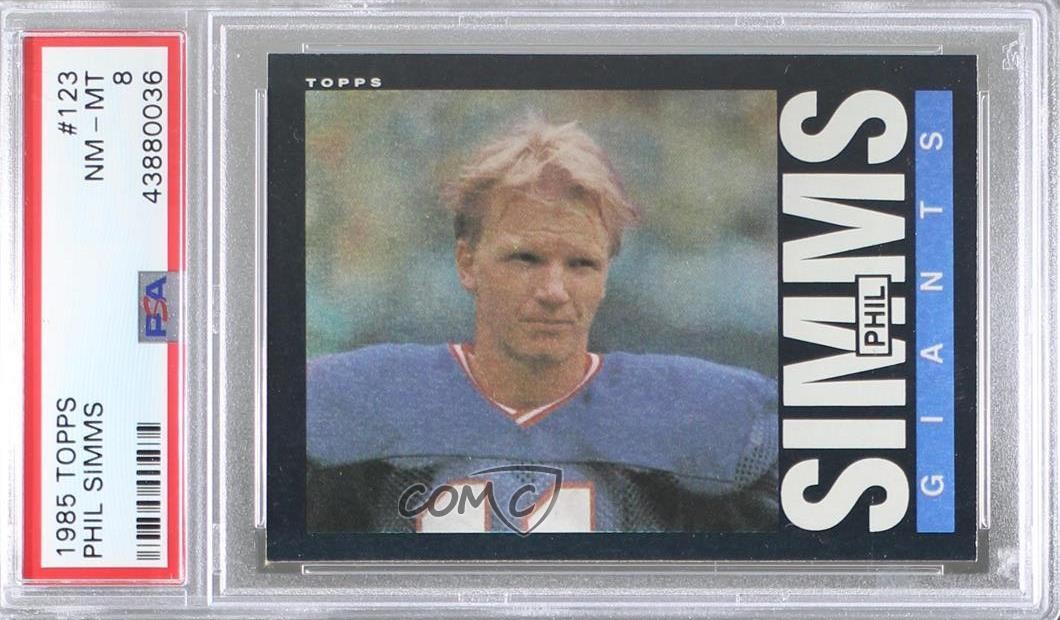 1985 Topps Phil Simms #123 PSA 8 0h2x