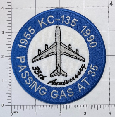 #ad USAF KC 135 35th Anniversary 1955 1990 Passing Gas At 35 Patch Repro New A765 $8.28