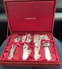 Nordstrom Holiday Set of 4 Stainless Steel Cheese Spreaders in Red Velvet Box