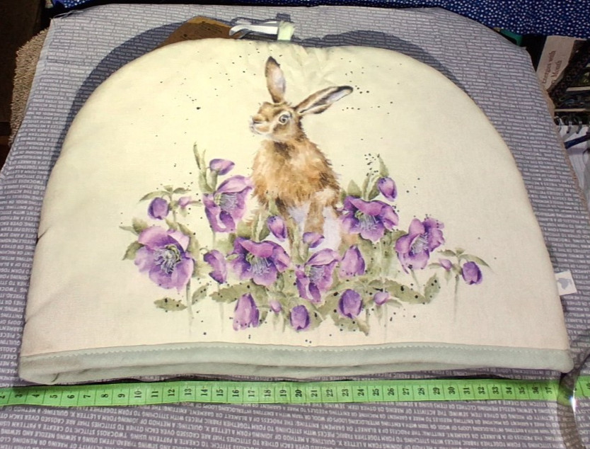 Vintage Wrendale Designs Hand Made Tea cosy With Tag Fox Hare Bluebells  Nature image 4