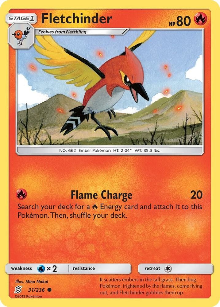 Fletchinder #31/236 Sm - Unified Minds Common Pokemon TCG NM