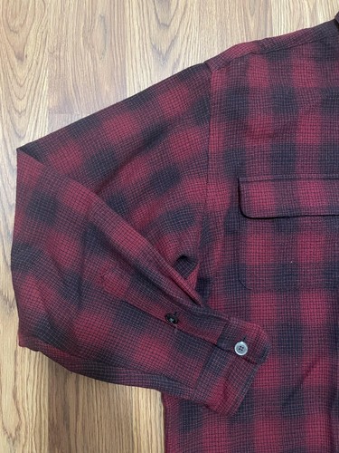 RRL Ralph Lauren Shirt Mens XL Red Black Wool Plaid Made USA Western Workwear - Picture 9 of 13