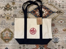 Trader Joe  s Large Navy Blue Tote Bag Canvas Reusable Shopping Handles Cotton