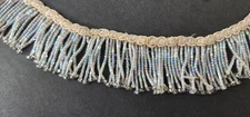 Luxury Iridescent Beaded Fringe Trim – 3 Yards, Handcrafted Couture