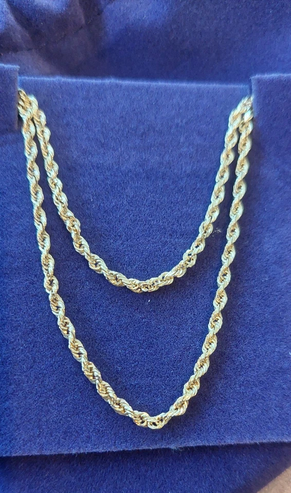 Collar de cuerda brillante talla diamante Zales de oro macizo de 14K - 18" 2,4 mm Foto 2 de 4