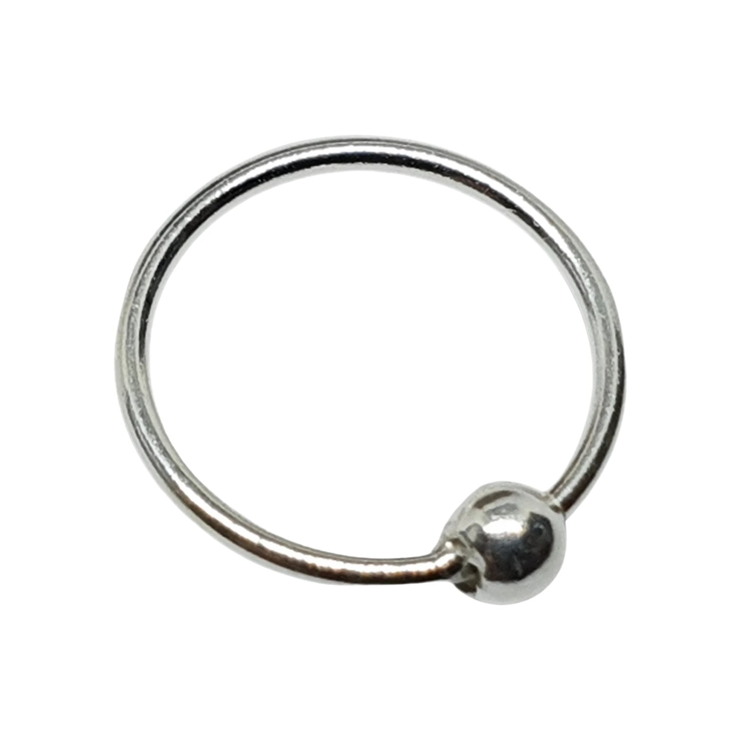 Nose Ring Small Tiny Hoop Septum 22g (0.6mm) 7mm CBR Ball Fixed Body Jewellery