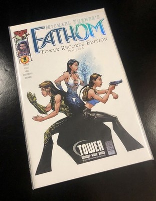 Michael Turner's FATHOM 12 - TOWER RECORDS EDITION #1  SEALED Blue Foil Variant