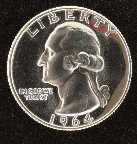 1964-P Mirror-like Cameo Proof 90% Silver Washington Quarter