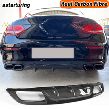 Fit For Mercedes C205 C63 AMG Coupe 2015-17 REAL Carbon Rear Bumper Diffuser Lip