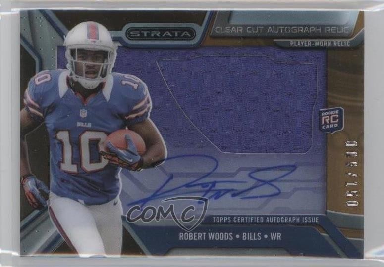 2013 Topps Strata Clear Cut Rookie Relics Bronze 6/150 Robert Woods Auto RC 0f8