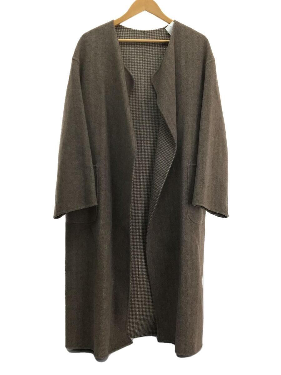 ALTRA FRECCE UNITE ALTRE CUCITURE REVERSIBILI SENZA COLLETTO CAPPOTTO LANA MARRONE pied de poule