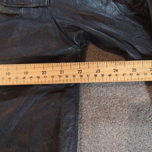 Vintage Real Leather Jacket Mens Small Bomber Motorcycle Coat Biker Genuine Soft - Picture 3 of 10
