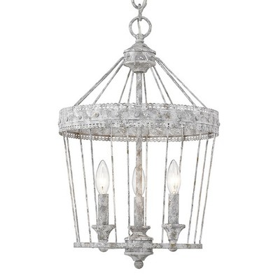 Golden Lighting 7856-3P Oyster Ferris 3-Light 14''W Taper Candle Pendant