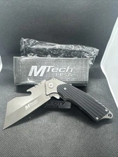 MTech Linerlock A/O Folding Knife 3.25" 3Cr13 Steel Blade Black G10 Handle 186GY