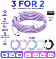 USB-C-C Lead For Samsung S24 S22 S21 S20 FE Type C Charging Fast Charger Cable