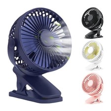 USB Rechargeable Mini Cooling Fan Clip On Desk Table Office Stroller Camping Gym