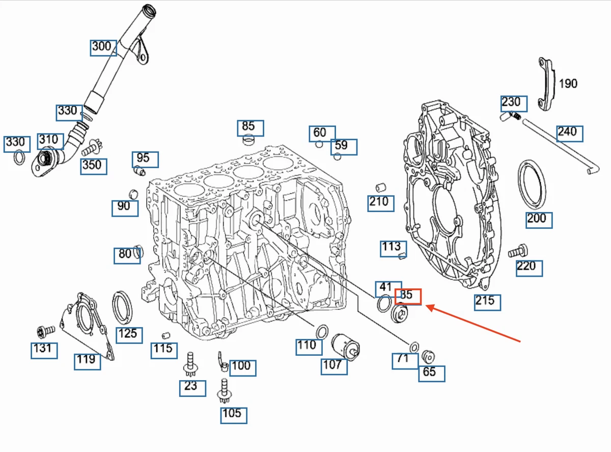 NEU MERCEDES-BENZ C W205 ZYLINDER KURBELGEHÄUSESCHRAUBE  