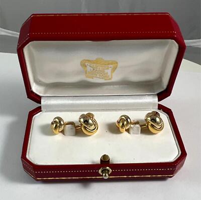 VINTAGE CARTIER TRINITY CUFFLINKS 18 KARAT YELLOW