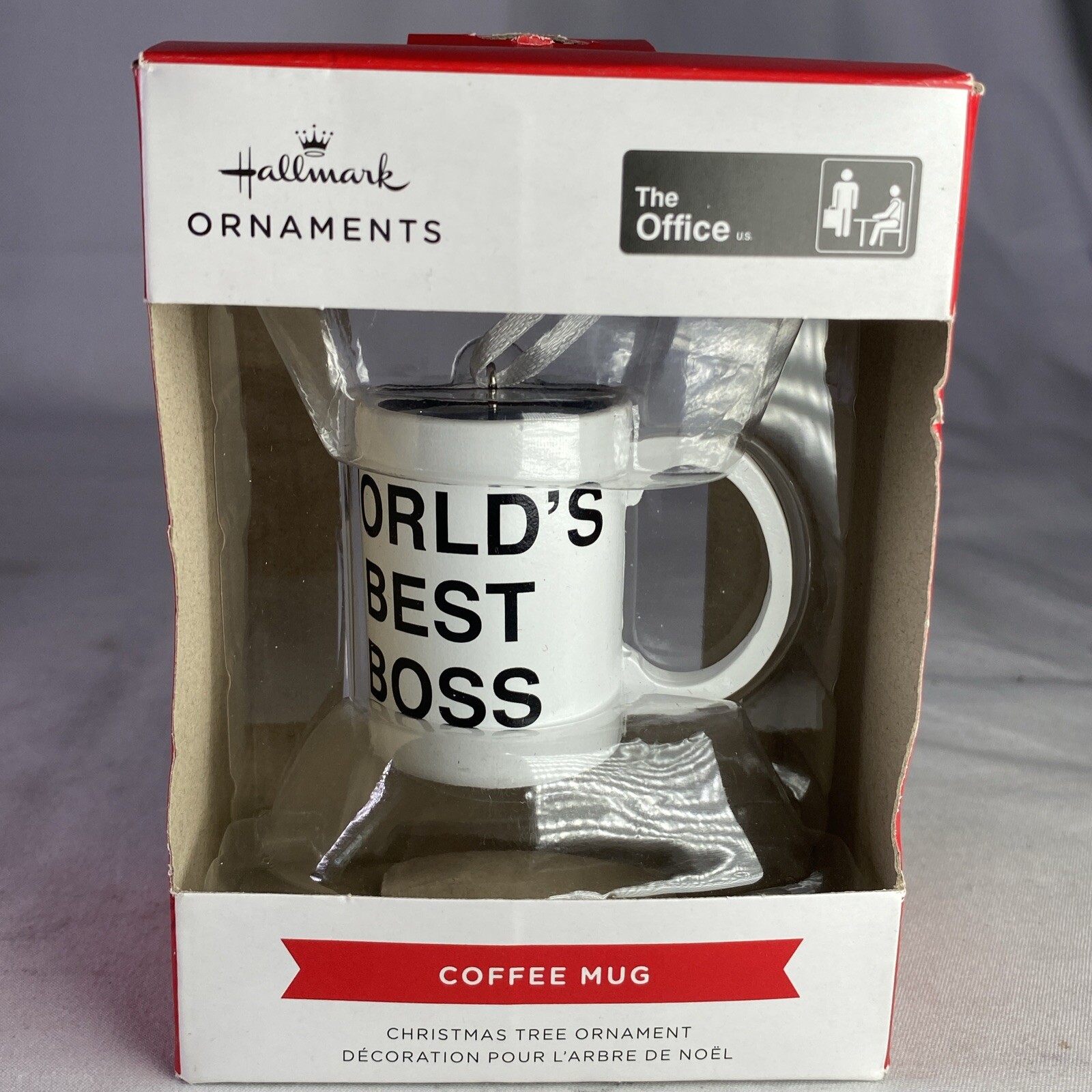 Hallmark Christmas Ornament The Office World's Best Boss Coffee Mug Cup Dunder